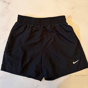 Youth Boys Black Athletic Shorts with Logo
